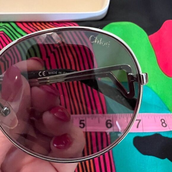 Chloe Cypress Silver Frame Sunglasses Made in Italy